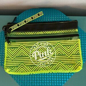 PINK Victoria's Secret Love Pink Water Resistant Zipper Case NWOT Cosmetic Bag